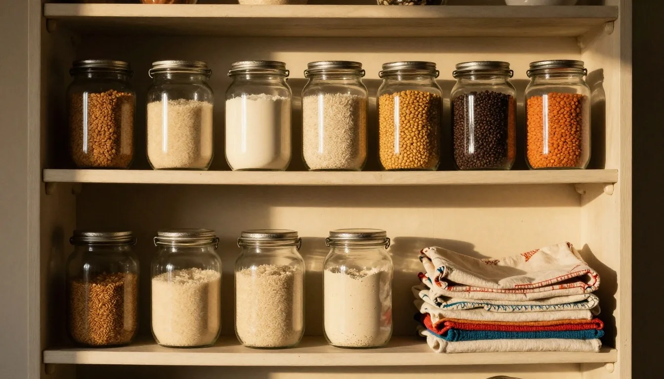 Mesa de cocina en Buenos Aires con cuaderno abierto y bolso de feria bajo luz de tarde
