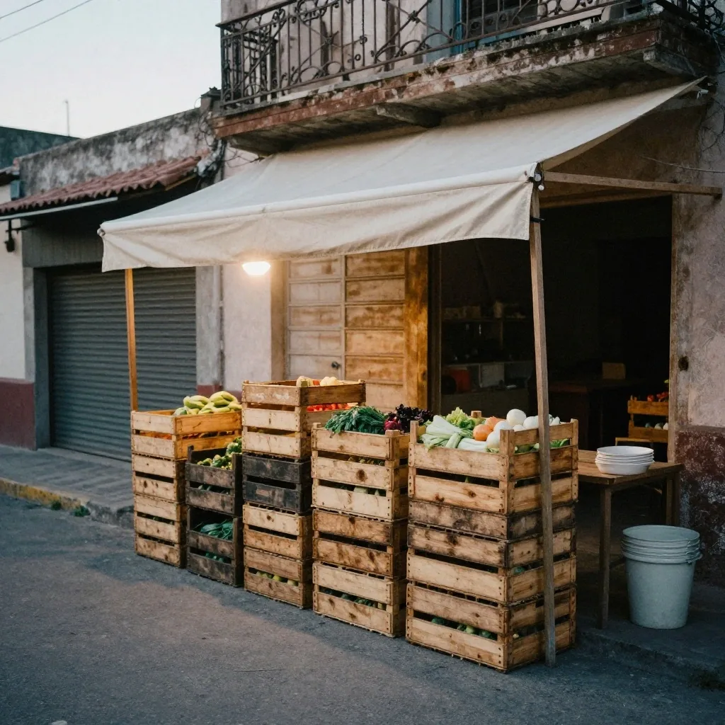 Cajón de verdura fresca en un puesto de feria
